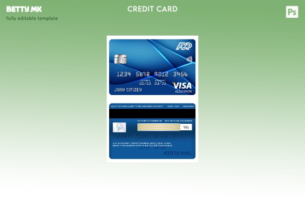 Модерен стил САД ADP Заработка банка виза електронска картичка шаблон